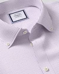 , free shipping applies to standard delivery only within the united states. Button Down Collar Non Iron Check Shirt Purple Charles Tyrwhitt