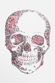 Floral Skull Wall Decal Skull Wallpaper Art Skull Art