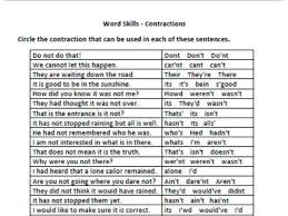 Years 7 And 9 Naplan Practice Language Conventions Contractions Word Skills Language Teaching Resources