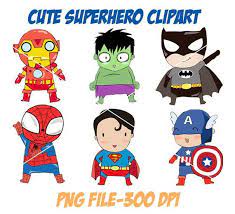 Susse Superheld Clipart Png Datei 300 Dpi Etsy Superhero Clipart Clip Art Superhero