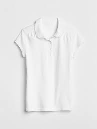 Gap Girls Uniform Peter Pan Short Sleeve Polo Shirt White Polo Shirt Outfits White Shirts Women Polo Shirt Girl