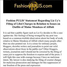 Lim sy, tan ah, grossmann m. Fashion Pulis Issues A Statement Regarding The Liz Uy Lawsuit Coconuts Manila
