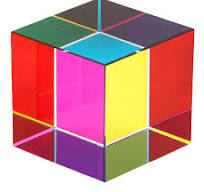 Wholesale 50*50mm Acrylic Crystal Glass Red Green Blue Colorful Cube square  Prism for Decoration