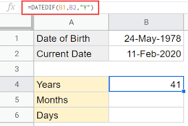 Rounddown function formula in excel =rounddown (number, num_digit) where the number is used to round down the number and num_digit is used to round down the number to many decimal places. How To Calculate Age In Google Sheets Easy Formulas Spreadsheet Point