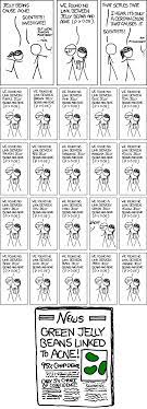 hypothesis testing - Explain the xkcd jelly bean comic: What makes it  funny? - Cross Validated