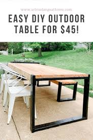 Easy Diy Outdoor Table Arinsolangeathome In 2020 Diy Outdoor Table Diy Outdoor Furniture Diy Outdoor