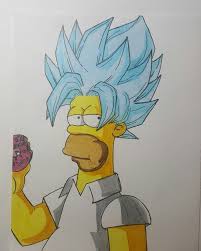 Mix Drawing Of Goku And Homer Simpson Https Youtu Be B Qqbggjhns Fernanda