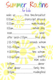 A Daily Routine For Kids Over The Summer Purely Easy