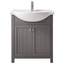 Live in modern comfort with this 30 concrete grey finish vanity. Design Element Marian 30 In Grey Single Sink Bathroom Vanity With White Porcelain Top S05 30 Gy Rona