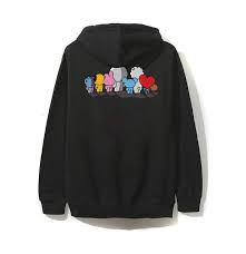 Bts Bt21 X Anti Social Social Club Back To Back Black Hoodie