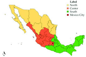 Select from the other forecast maps (on the right) to view the temperature, cloud cover, wind and precipitation for this country on a large scale with animation. Mexico Map By Region Mapchart Net C Download Scientific Diagram