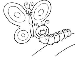 Ausmalbild Tiere Schmetterling Und Raupe Kostenlos Ausdrucken