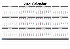 This calendar allows you to print the full year on one page, the template is available in image, pdf and. Free Cute Printable Calendar 2021 2021 Free Printable