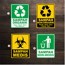 Kedua tulisan direkatkan pada satu sisi kardus. Sticker Tempat Sampah Organik Non Organik Sampah Medis Shopee Indonesia