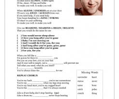 Song Worksheet Gone Gone Gone By Phillip Phillips