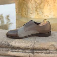 Custom Made Men S Derby In Grey Painted Calf Leather With Light Grey Kid Suede Mens Grey Dress Shoes Comfortable Mens Dress Shoes Dress Shoes Men