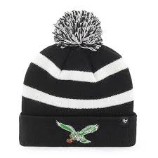 Black Beanie With Pom Pom Kmart Philadelphia Eagles 47 Brand Classic Black Breakaway Cuff Knit Hat Philadelphia Eagles Hats Knitted Hats Knit Beanie