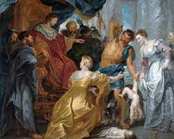 Jh.), das urteil des salomon, öl auf holz, 72 x 106 cm, zwei horizontale zurück zu: Das Urteil Des Konigs Salomo Peter Paul Rubens Als Kunstdruck Oder Handgemaltes Gemalde