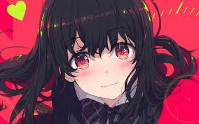 Cute girls with black hair. Download 2560x1600 Cute Anime Girl Black Hair Red Eyes Blushes Wallpapers For Macbook Pro 13 Inch Wallpapermaiden