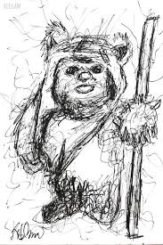 Star Wars Scribble Drawings Of Eewok Scribble Drawings Star Wars Art Art
