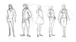 Online drawing games often have one player drawing while other participants guess the drawing, like the game pictionary. Artstation Game Character Sketches Don Nguyen
