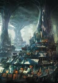 Artstation Cover Artwork Forest Village Leon Tukker Fantasy Art Landscapes Fantasy Concept Art Fantasy City Video game digital cg artwork background. artstation cover artwork forest