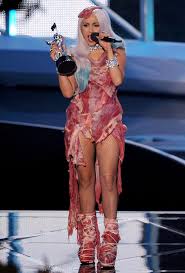 Lady gaga slips back into her infamous vma meat dress along with several of her most iconic looks to encourage people to vote: The 50 Most Scandalous Dresses In History Lady Gaga Outfits Lady Gaga Fashion Lady Gaga Meat Dress