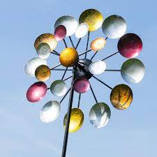 xl windrad galaxy metall bunt windspiel gartenstecker deko garten terrasse kinetic wind spinner h178 o48 c von v wind chimes small wind turbine wind spinners