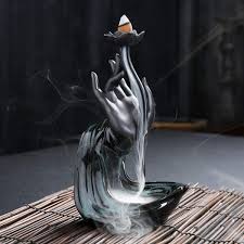 Lotus Hand Ceramic Censer Backflow Incense Holder Waterfall Incense Burner Aromatherapy Ornament Home Decor With 1 In 2020 Incense Burner Incense Holder Incense Cones