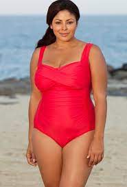 Delta Burke Red Twist Front Swimsuit Swimsuits For All Plus Size Bikini Plus Size Swimwear Women S Plus Size Swimwear