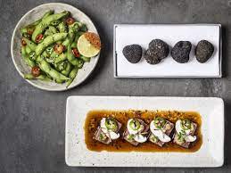 Beef Tataki With Aubergine Satay Shiitake And Truffle Ponzu Recipe Beef Tataki Recipes Gordon Ramsay Recipe