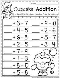 Fill In The Missing Number Addition Worksheet For Kindergarten Addition Worksheets Kindergarten Addition Worksheets Kids Math Worksheets