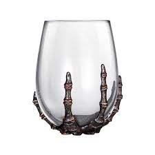 Stemless Wine Glass With Skeleton Base