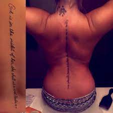 Cross and bible verses wording tattoo. Bible Verse Spine Tattoo Verse Tattoos Bible Tattoos Bible Quote Tattoos