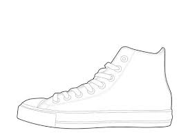 Black And White Tennis Shoes Clipart Free Shoe Outline Template Download Free Clip Art Free Clip Art On Clipart Library White Converse Shoes Design Your Own Shoes Girls Sneakers