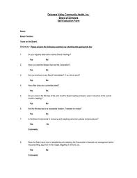 Sample Board Self Evaluation Delaware
