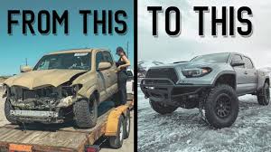 Pretty awesome engineering by toyota that these trucks can take a hit like that and the driver only suffers. Salvaged Toyota Tacoma Bought On Copart Auto Auction Youtube