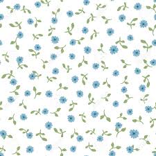 Vector tile pattern, lisbon arabic floral mosaic, mediterranean seamless ornament, geometric folklore ornament. Cute Floral Pattern Repeated Tiny Blue Flowers And Green Leaves Royalty Free Cliparts Vectors And Stock Illustration Image 99182907