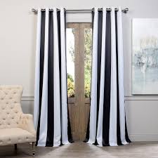 Browse our window treatments selections and save today. Exclusive Fabrics Awning Black Fog White Stripe Gr Blkt Curtain Pair Overstock 9536316