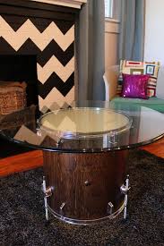 Diy Drum Coffee Table Love Love Love This Just Need A Drum Plus Love The Chevron Painted Fireplace Karapasla Drum Coffee Table Drum Table Music Furniture