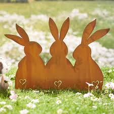 Gartenstecker Hase Friends Osterdeko Metall Rost Ca B48 X H34 Cm Garten Gartenstecker Rost Ostern Basteln Holz Basteln Fruhling Ostern