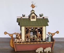 Heirloom Noah S Ark Wooden Ark Animals Hand Carved Etsy Noahs Ark Carving Wooden Puzzles