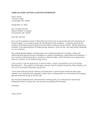 Cover letter sample for research internship. Sample Cover Letter For Bio Tech Internship Templates At Allbusinesstemplates Com
