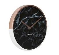 Black Marble Wall Clock With Copper And White Border