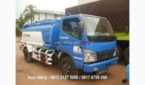 Mainan mobil truk tangki air atau tangki minyak: 2021 Mitsubishi Canter Fe 74 Hd K 125ps 6 Roda Tangki Bbm 5000 Kl