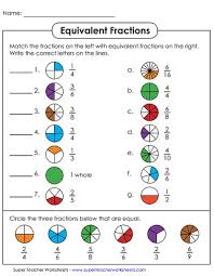 Students must write in the missing numerator or denominator to make the fractions in each problem equal. Equivalent Fractions Simplifying Fractions Worksheets