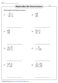 In this tutorial, see how to rationalize the denominator in order to simplify a fraction. Rationalizing The Denominators Worksheets