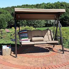That's why you have to make sure that you have selected the best one for you. Sunnydaze Decor 3 Person Patio Swing With Canopy And Cushions Bed Bath Beyond