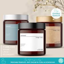 Editable Minimalist Candle Jar Label Template 5 Sizes Etsy In 2021 Candle Jar Labels Candle Labels Printable Candle Labels Design