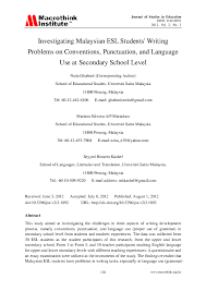 Something that happens as a result of a.: Pdf Investigating Malaysian Esl Students Writing Problems On Conventions Punctuation And Language Use At Secondary School Level Seyyed Hossein Kashef Academia Edu